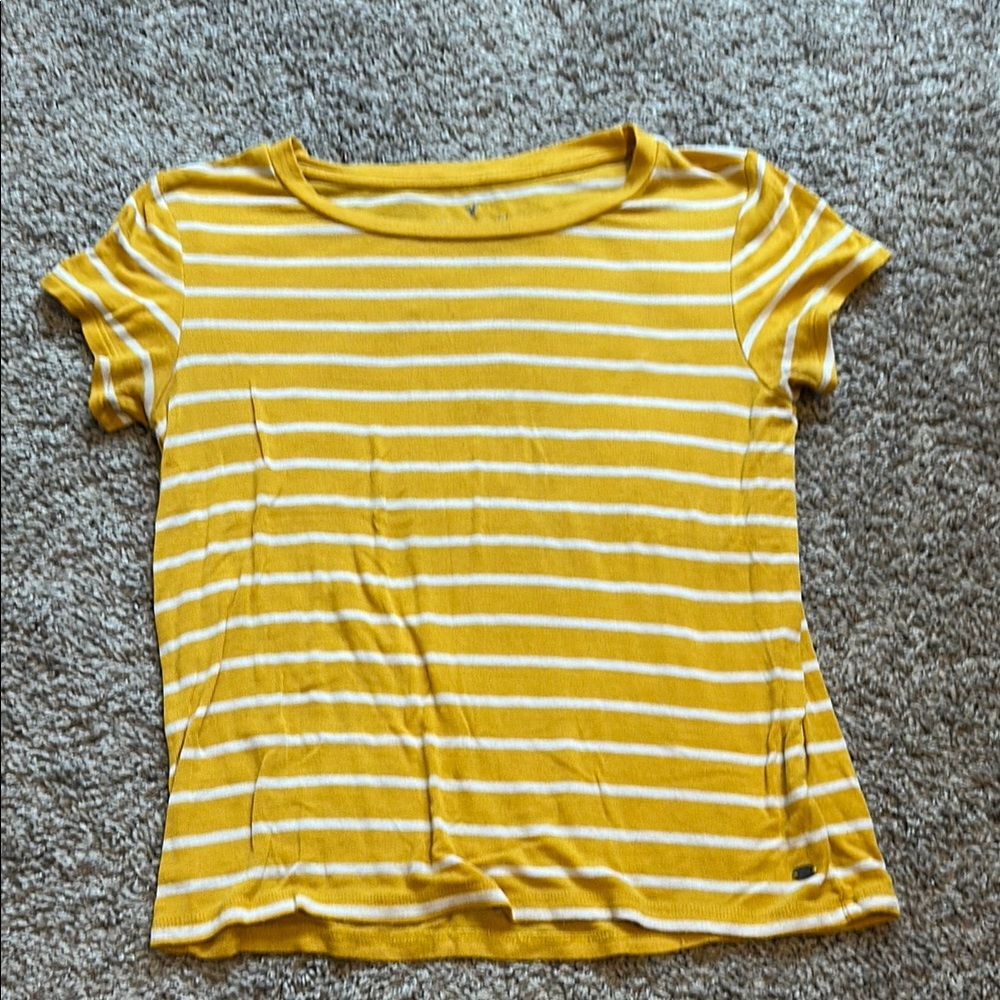 Yellow and White Striped T-Shirt